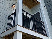 <b>Black Aluminum Balcony Railing in the courtyard at Monarch at Waugh Chapel in MD 2</b>